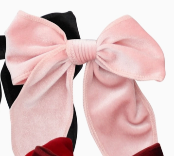 Light Pink Drapey Velvet Bow