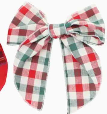 Multi Check Plaid Linen Bow