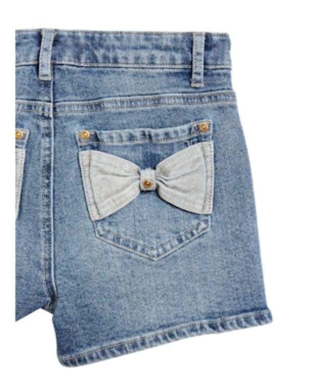 Two Tone Bow Pocket Shorts