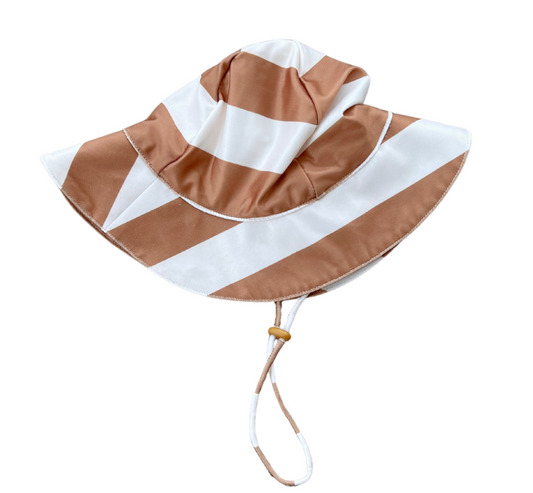 Toffee Stripe Sun Hat