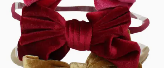 Scarlet Velvet Bow Baby Headband