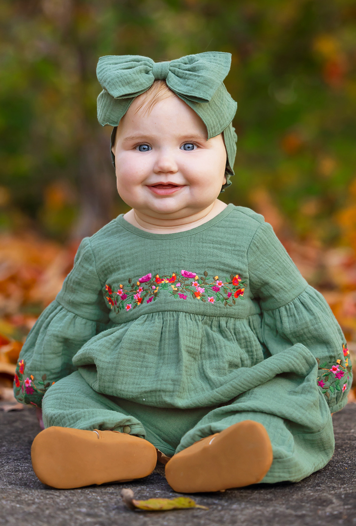 Green Floral Bella Romper