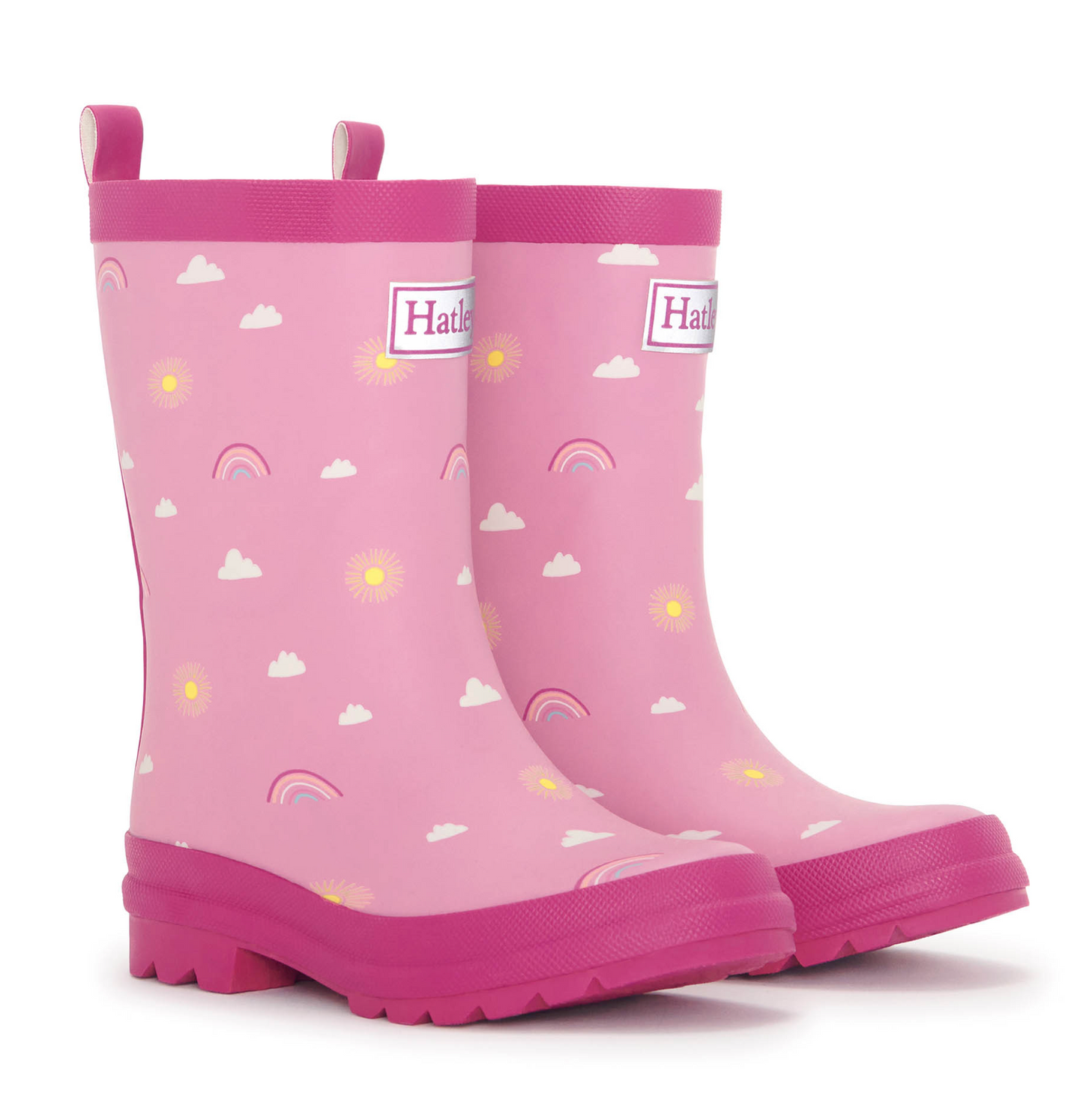 Sun/Rainbow Pink Matte Rain Boots