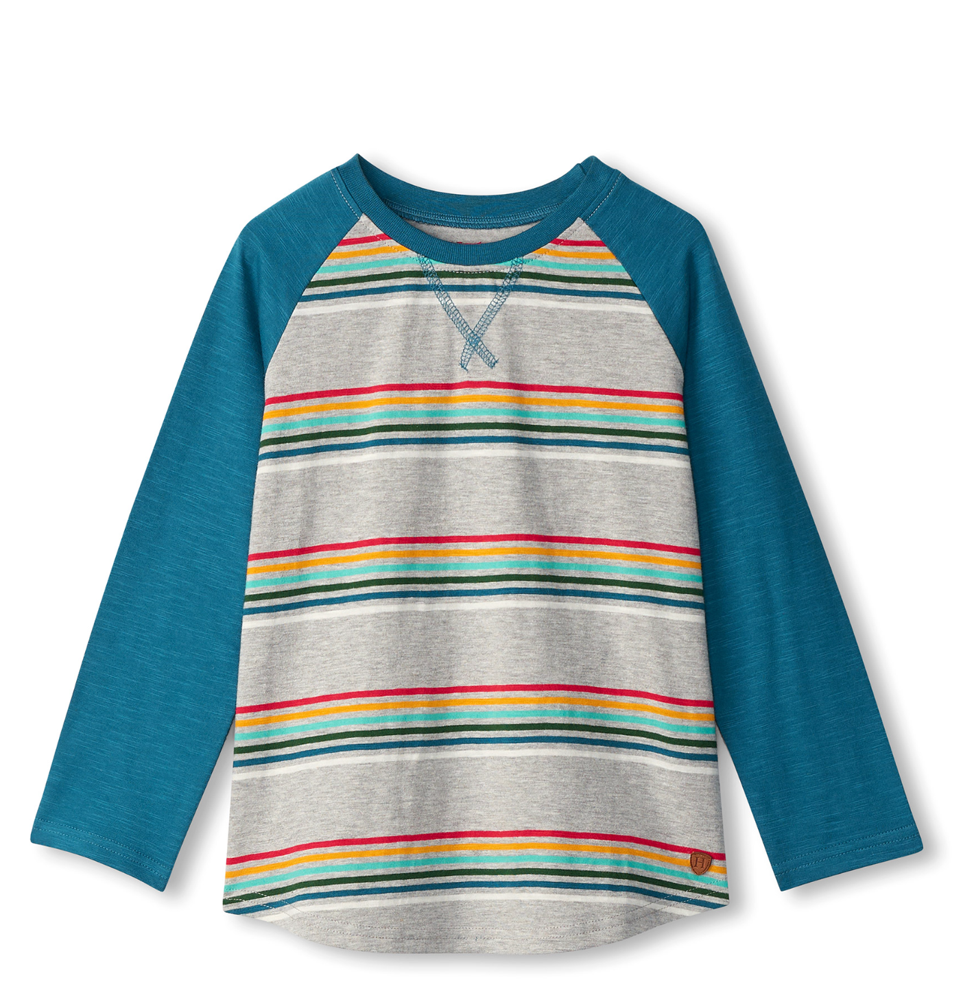 Grey & Teal Retro Stripes Top