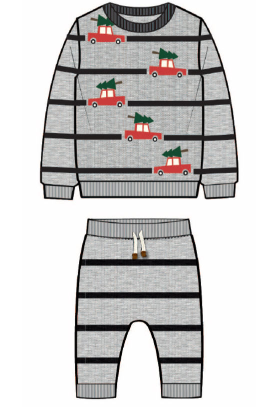 Christmas Tree Car Sweater Set