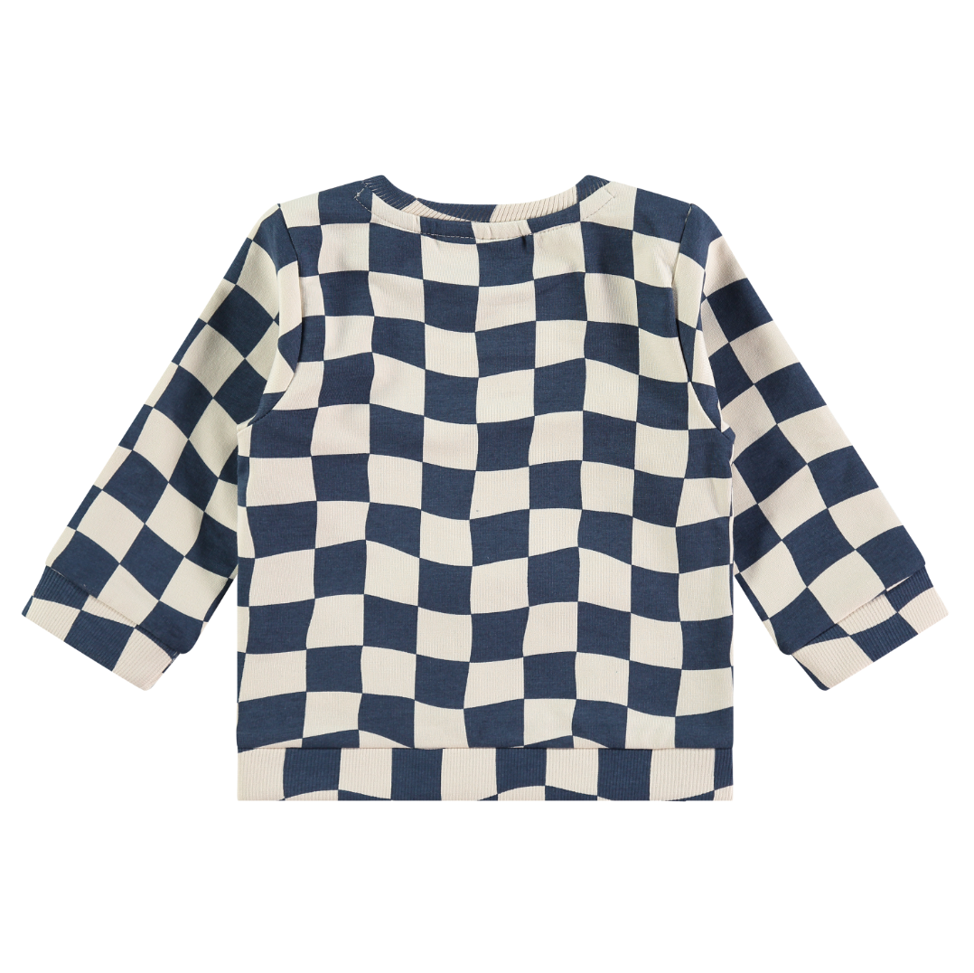 Blue Checkerboard Sweatshirt