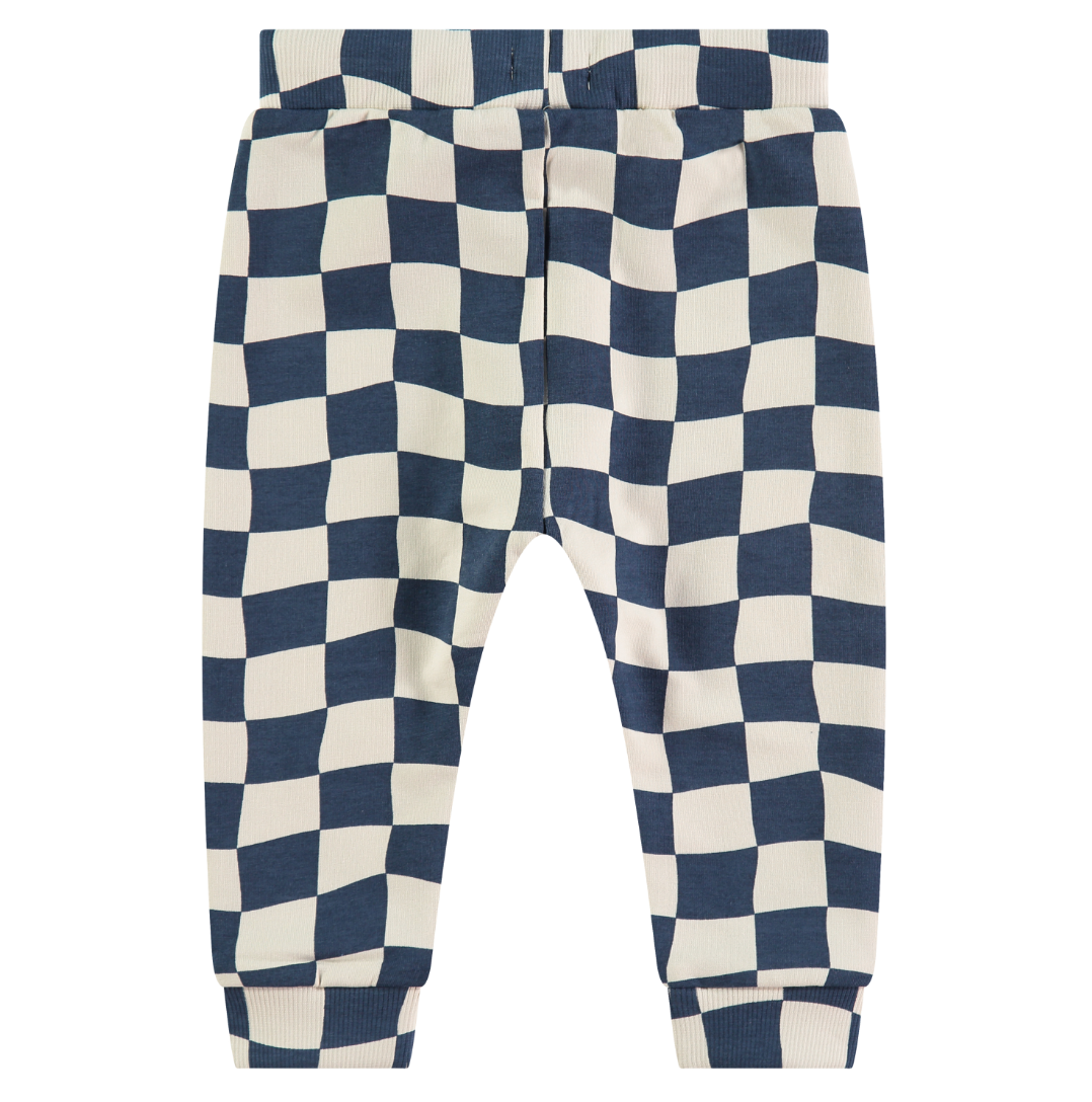 Blue Checkerboard Sweatpants