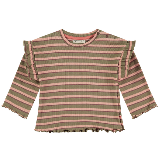 Army Stripe Frill Top