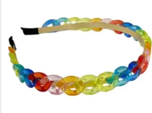 Clear Rainbow Glam Headband
