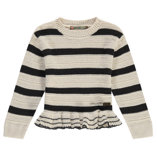 Black Stripe Peplum Sweater