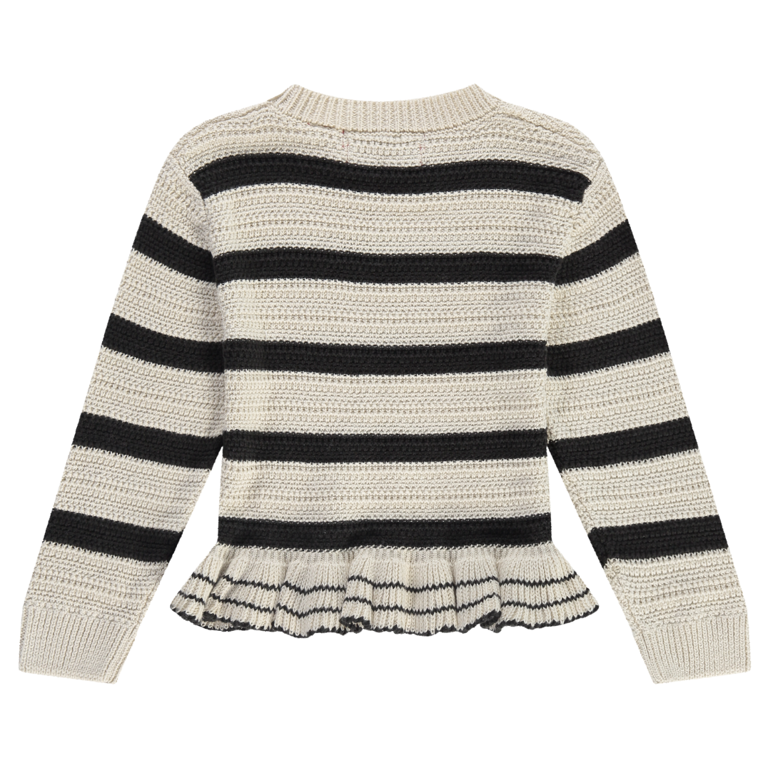 Black Stripe Peplum Sweater