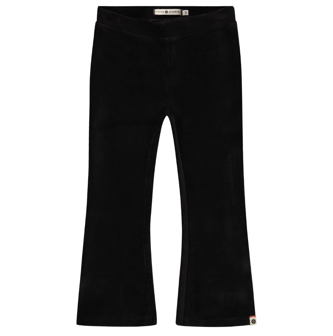 Black Velour Flare Pant