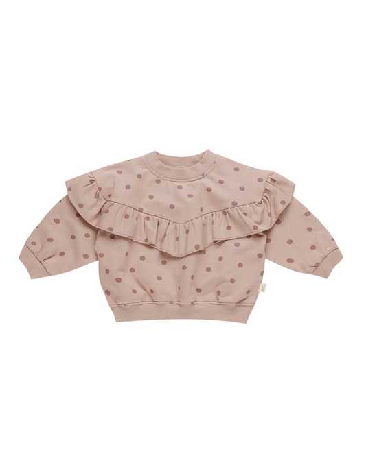 Polka Dot Ruffle Sweatshirt