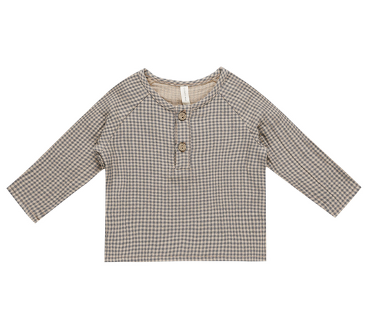 Zion Indigo Gingham Top