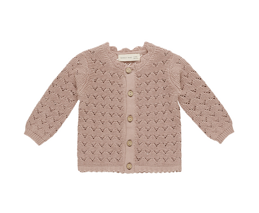 Mauve Scalloped Cardigan