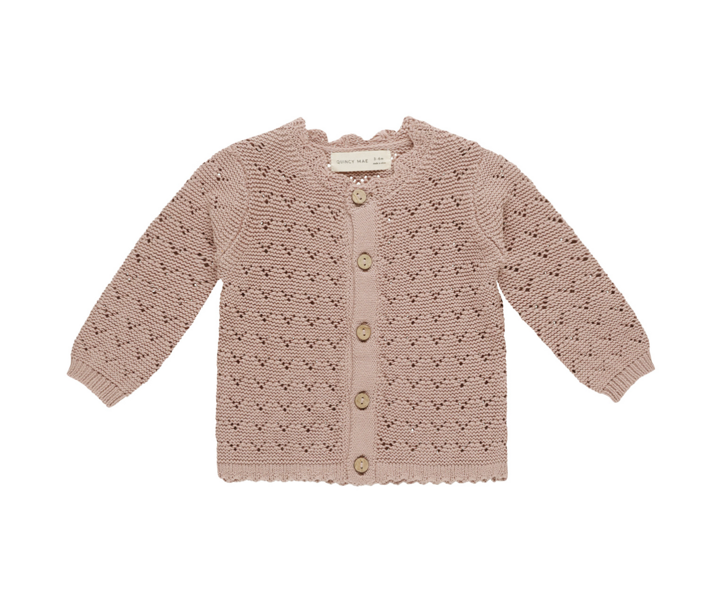 Mauve Scalloped Cardigan