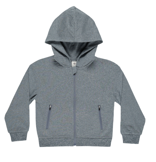 Heather Indigo Zip Hoodie