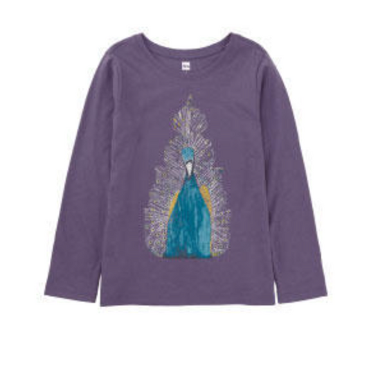 Purple Peacock Graphic Top