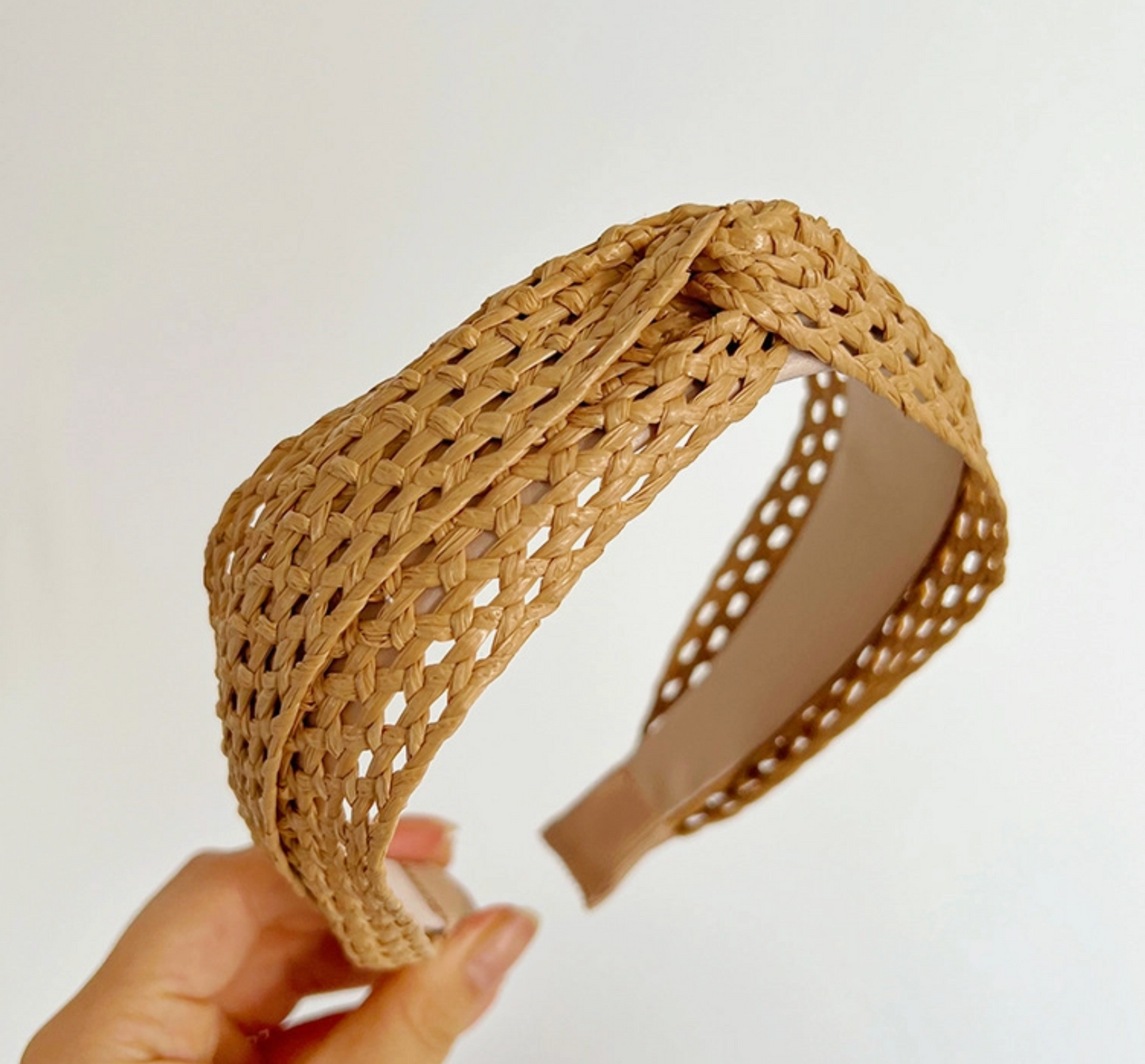 Woven Straw Twist Knot Headband