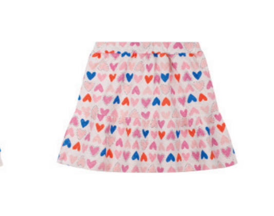 Multicolor Hearts Skirt