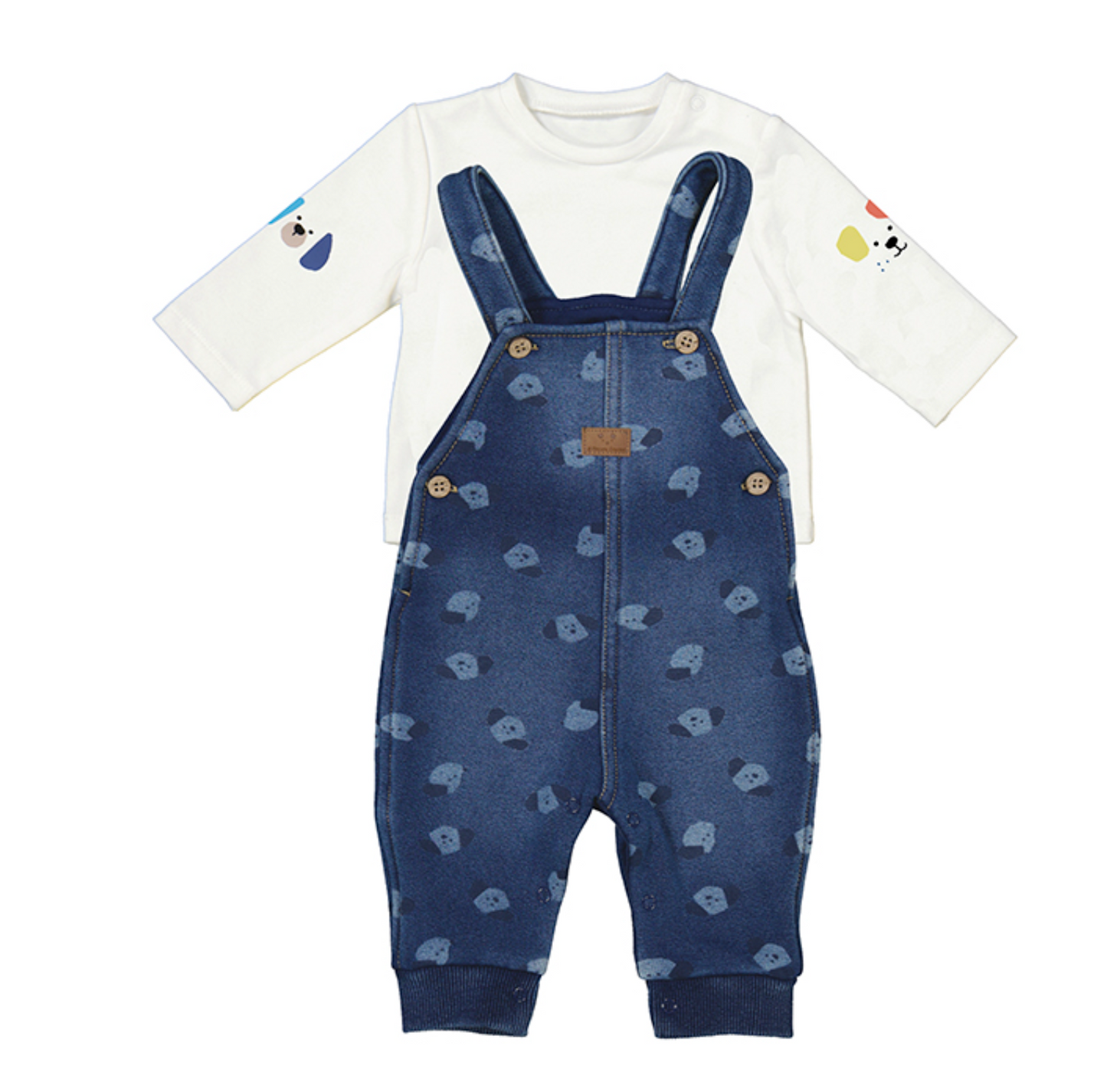 Puppy Print Overall Set