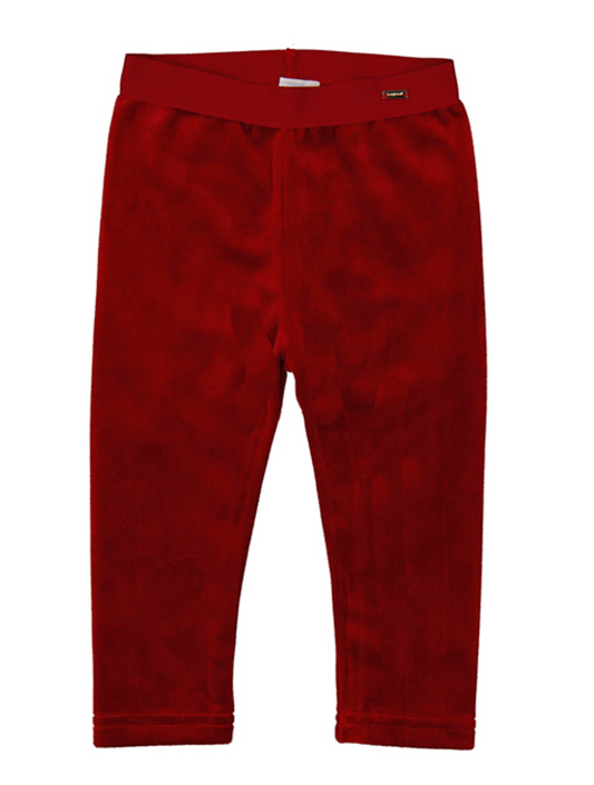 Cherry Red Velour Baby Leggings