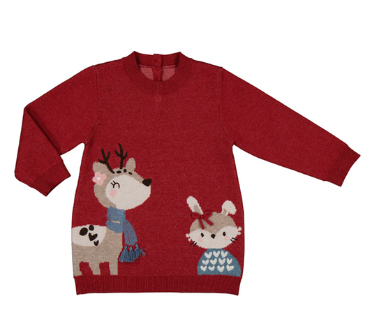 Red Reindeer Sweater Dress