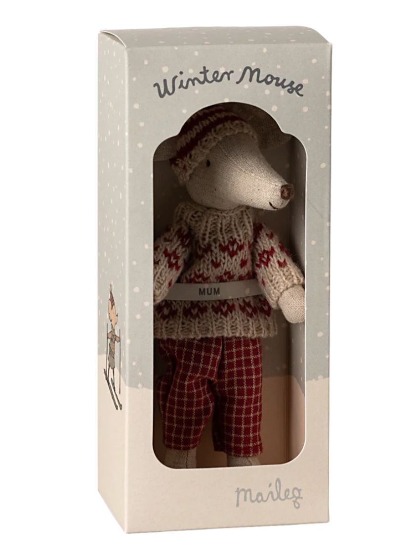 Mum Ski Mouse- Red with Hat