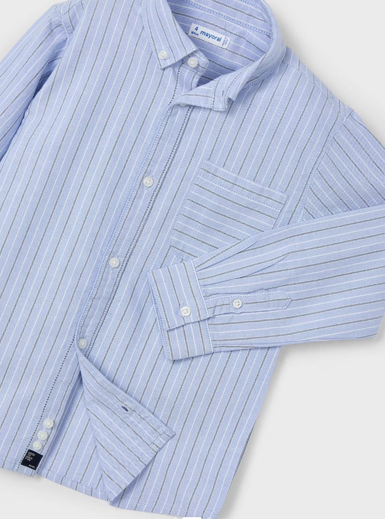 Sky Blue Striped Collard Shirt