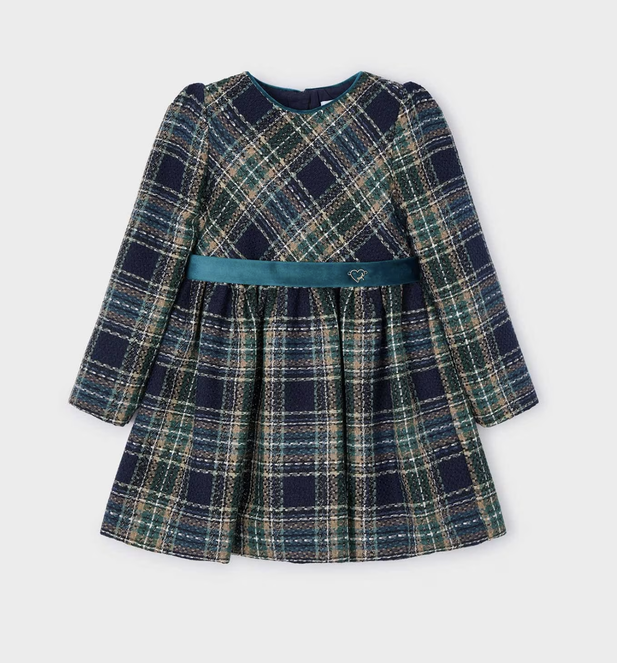 Green Navy Plaid Holiday Dress