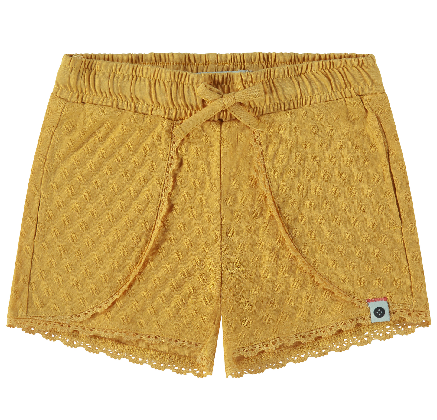 Yellow Lace Trim Shorts