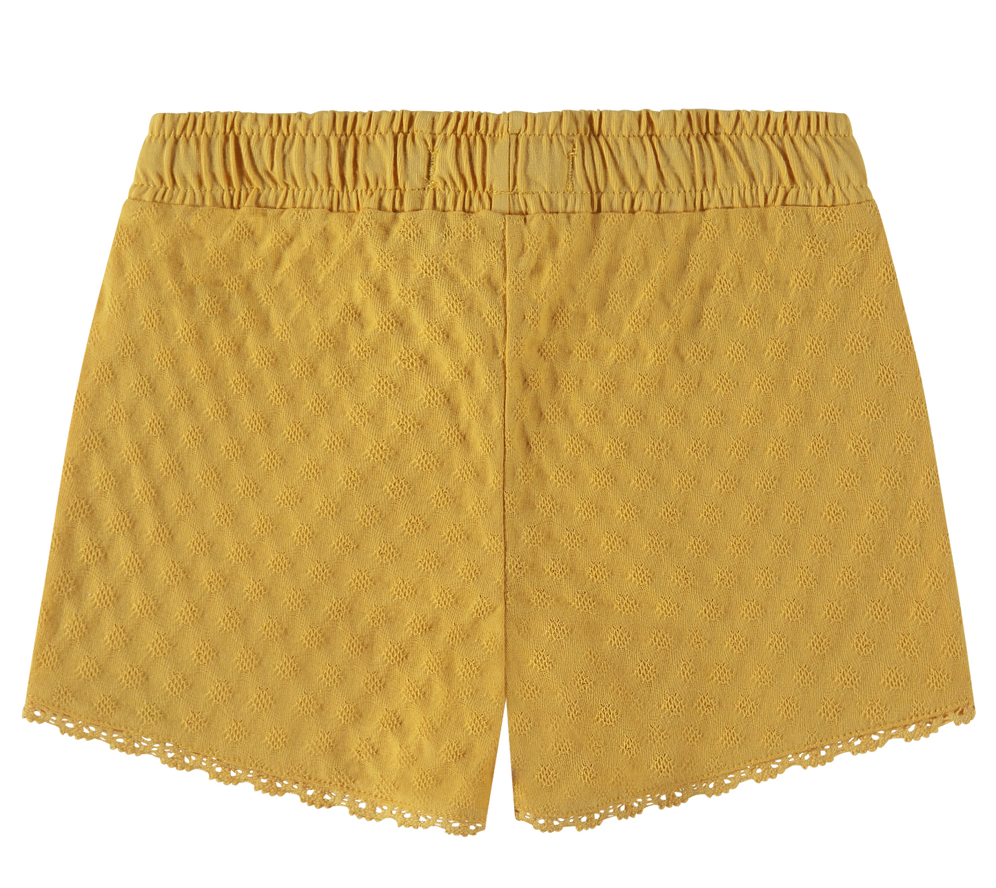 Yellow Lace Trim Shorts