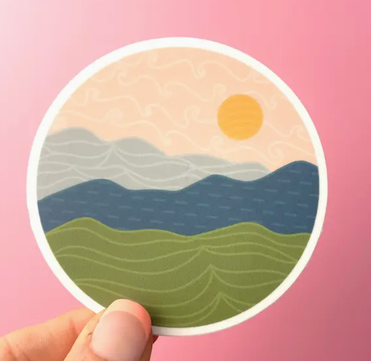 Pink Sky Nature Vinyl Sticker