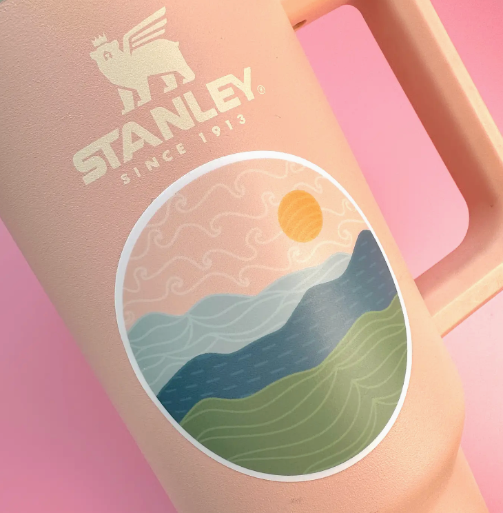 Pink Sky Nature Vinyl Sticker