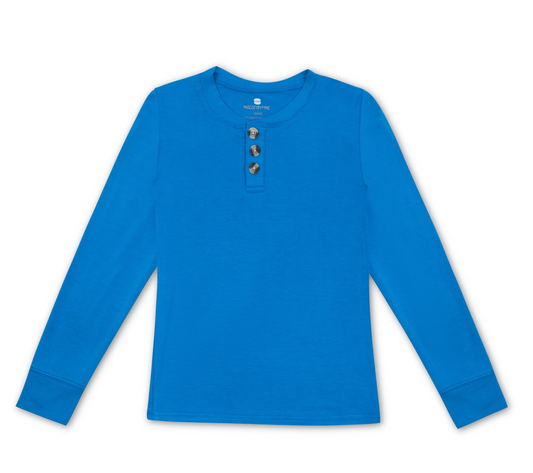 Blue Long Sleeve Henley