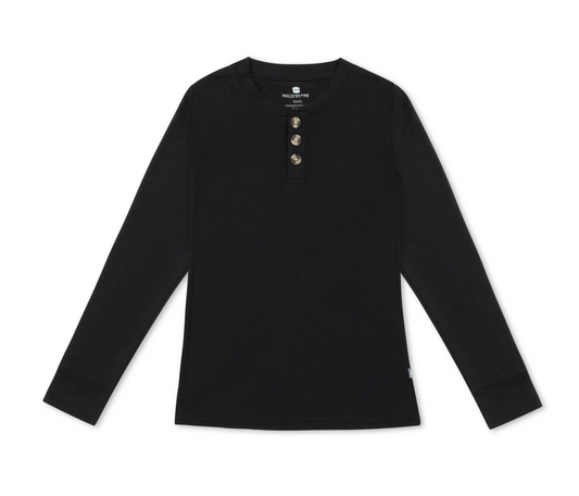 Black Long Sleeve Henley