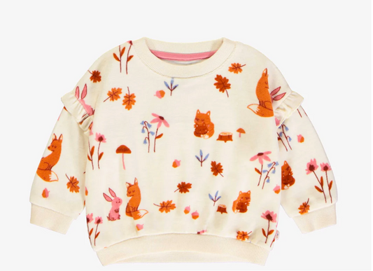 Autumn Fox Ruffle Sweatshirt