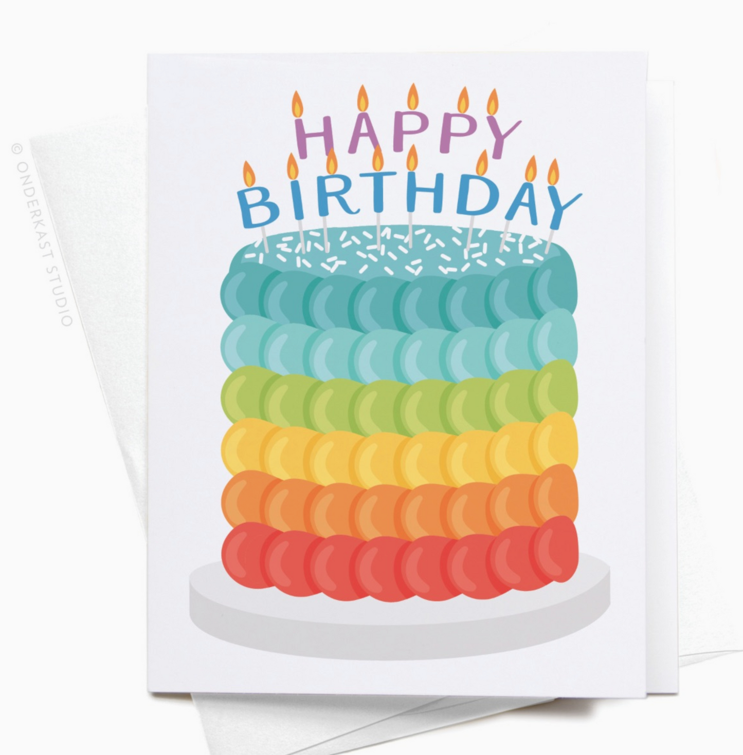 Rainbow Cake Birthday Greeting Card