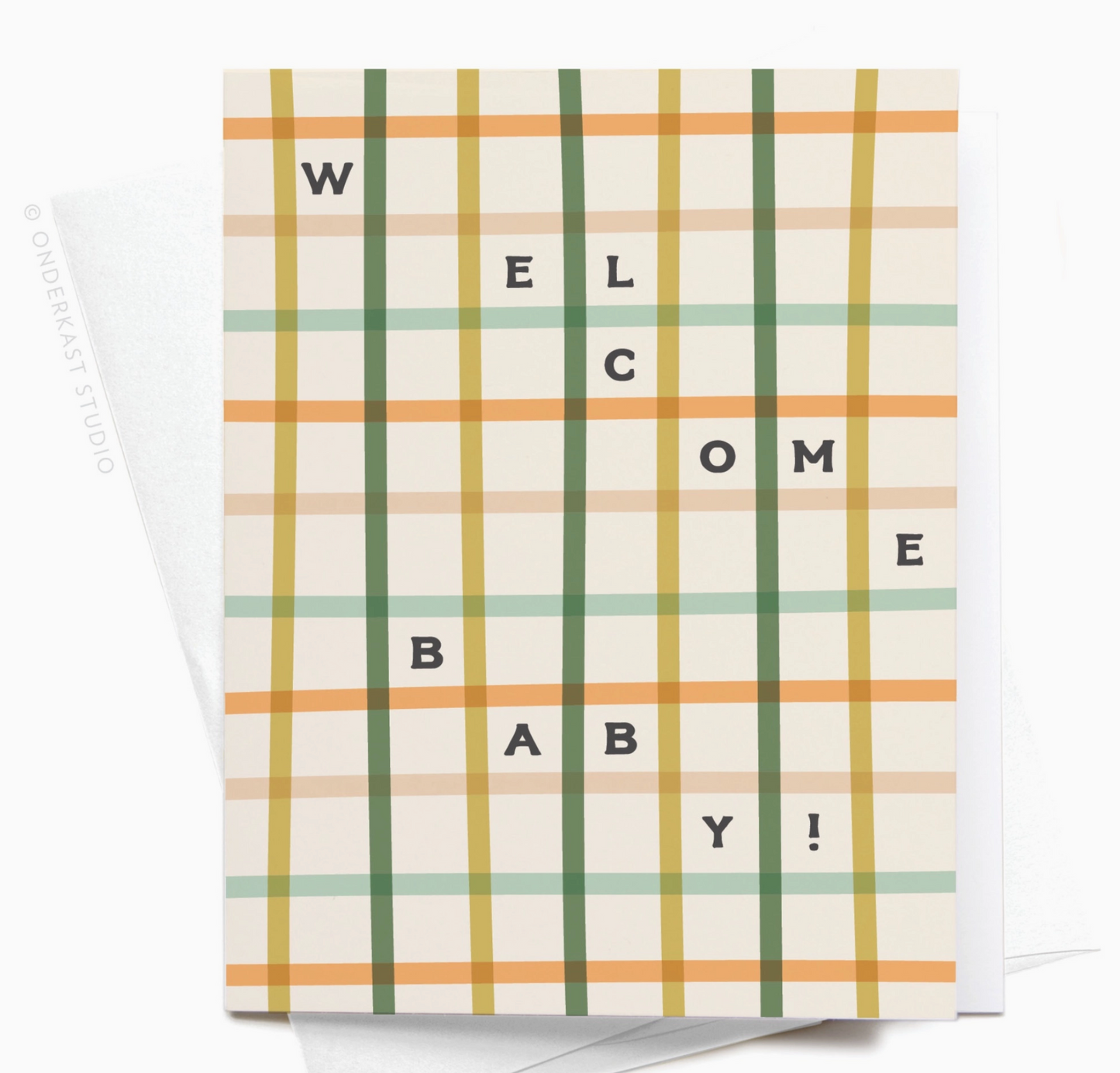 Gingham Welcome Baby Card