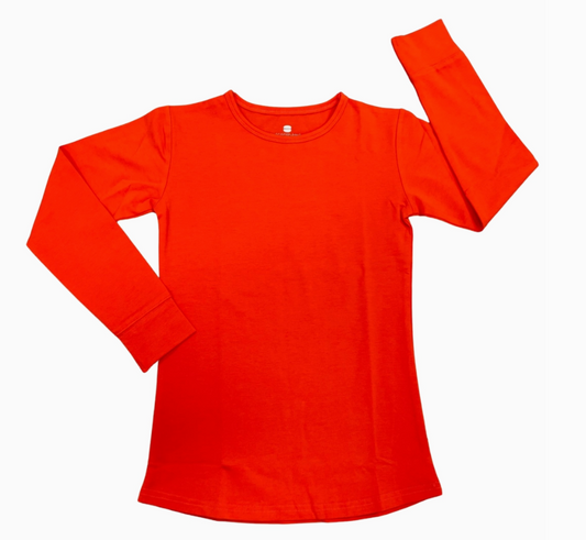 Red Scoop Neck Pajama Top