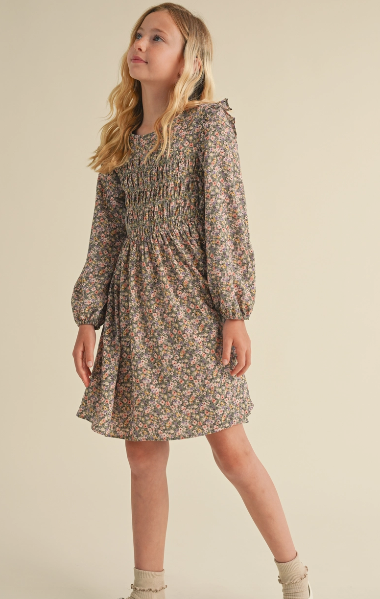 Smocked Floral Dress