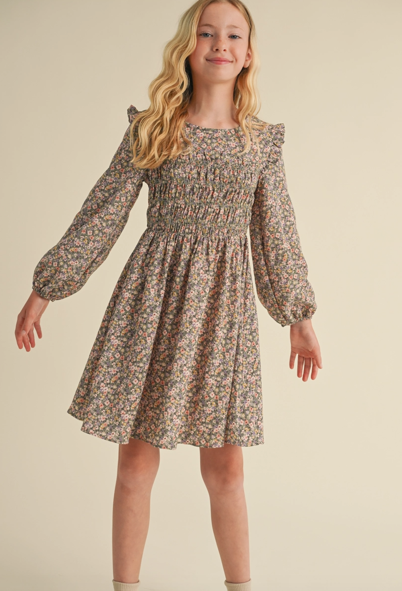 Smocked Floral Dress