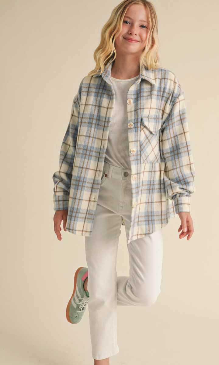 Cream Plaid Shacket