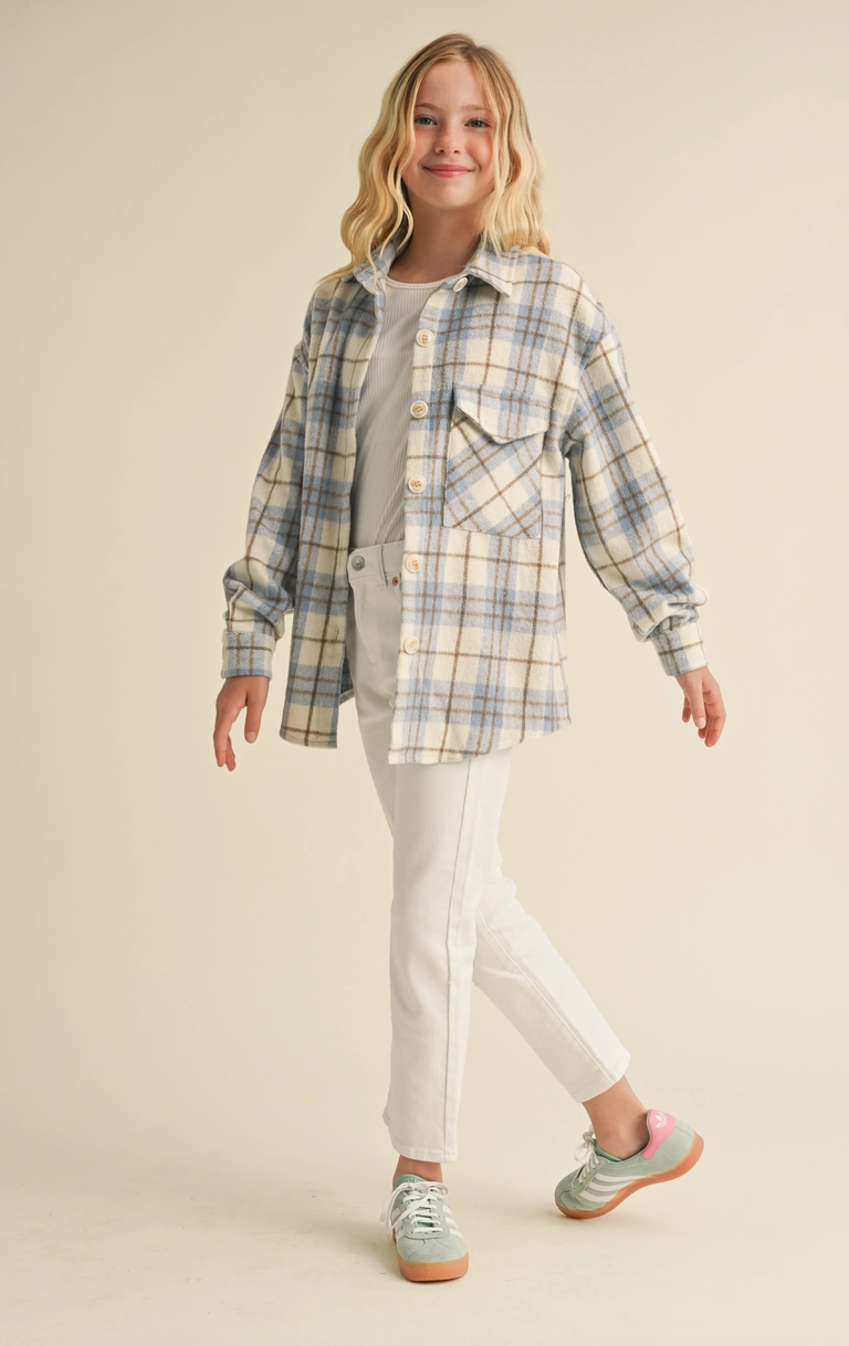 Cream Plaid Shacket