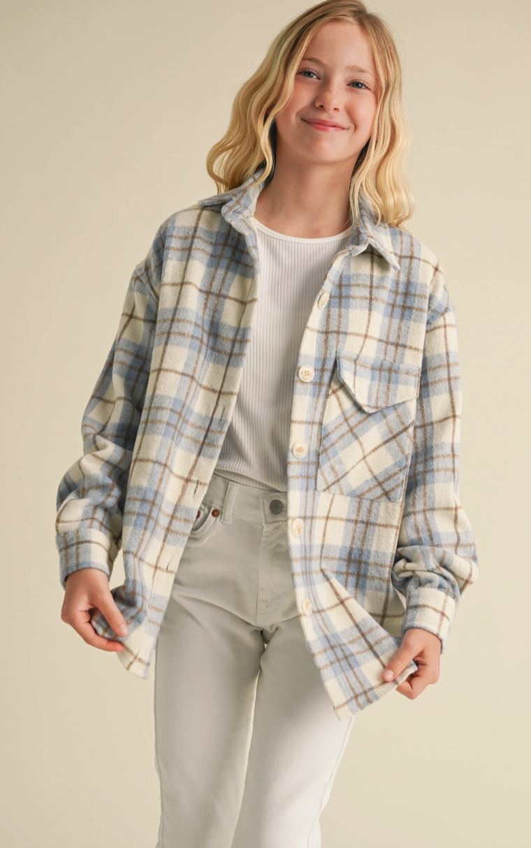 Cream Plaid Shacket