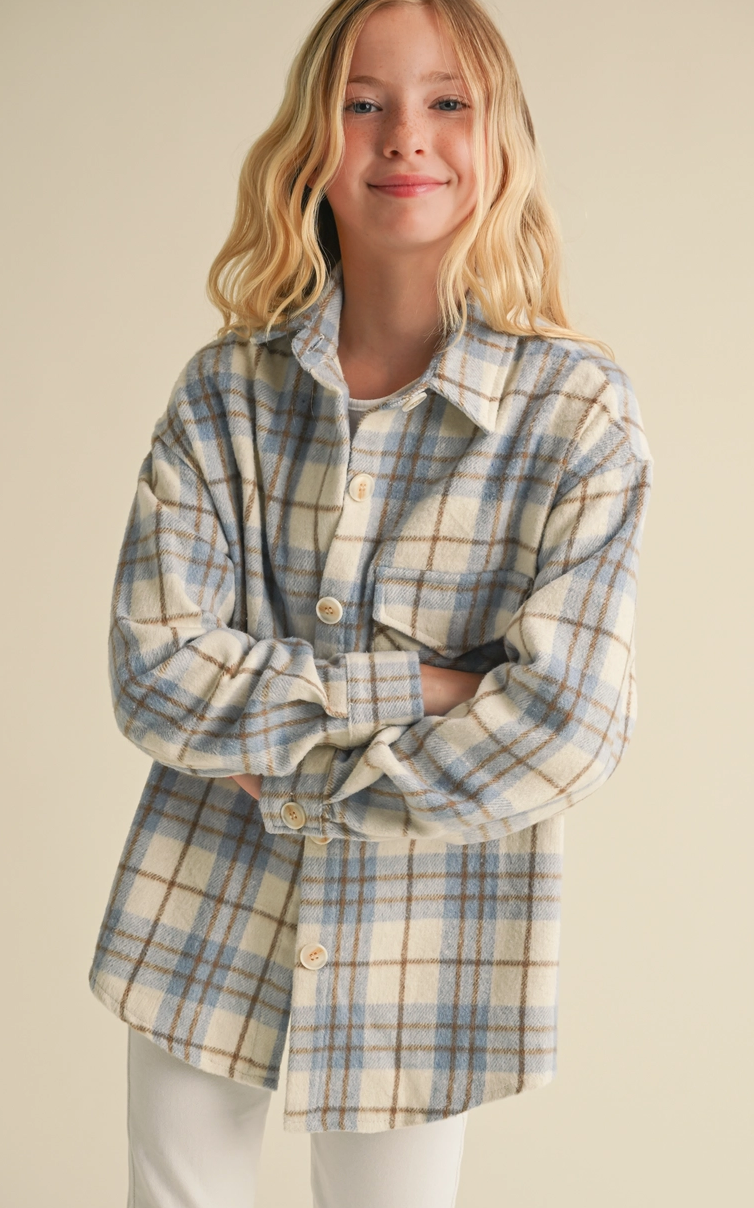 Cream Plaid Shacket