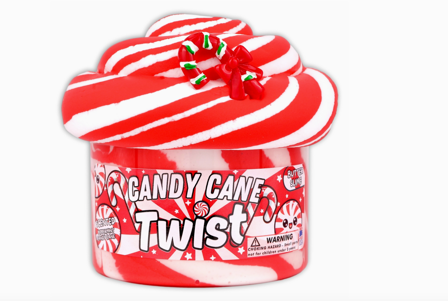 Candy Cane Twist Slime