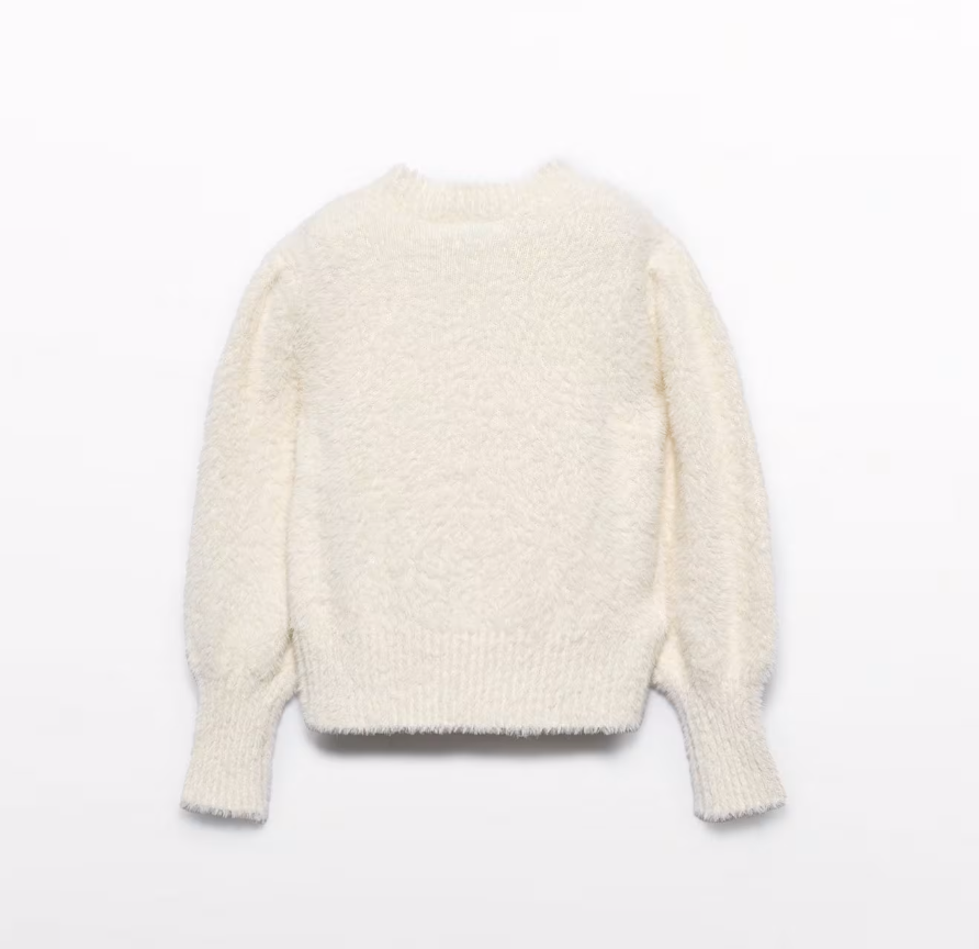 Cream Eyelash Sweater