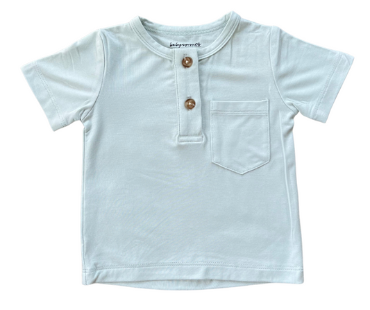 Misty Blue Henley Shirt