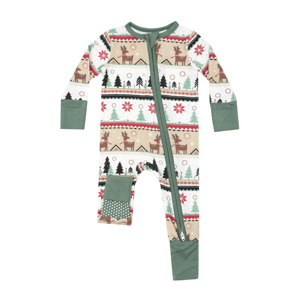 Reindeer Fair Isle Zip Romper